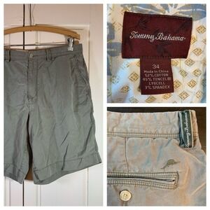 Tommy Bahama Shorts Men's 34 Chino Shorts Cotton Tencel Comfort‎ Preppy Bermudas